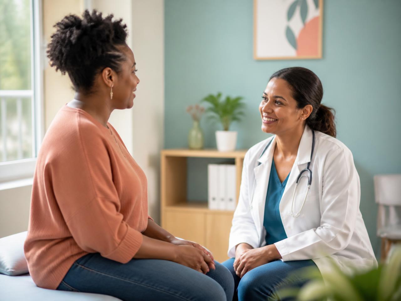A patient speaking with a healthcare professional